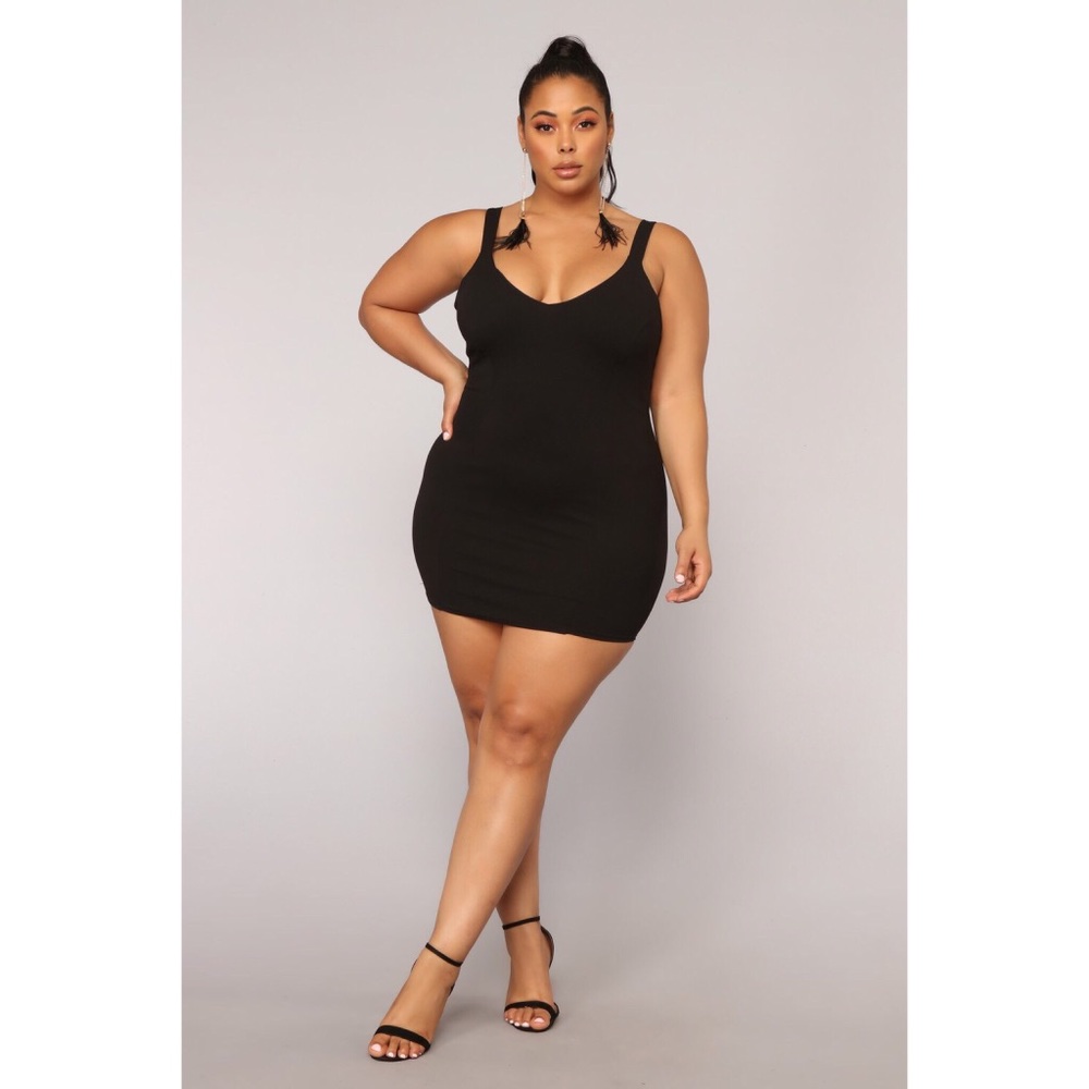 Black Mini (Caged Back) Bodycon Dress FashionNova